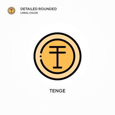 Tenge vektör simgesi. Modern vektör illüstrasyon kavramları. Düzenlemesi ve kişiselleştirmesi kolay.