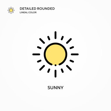 Güneşli vektör simgesi. Modern vektör illüstrasyon kavramları. Düzenlemesi ve kişiselleştirmesi kolay.