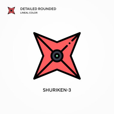 Shuriken-3 vektör simgesi. Modern vektör illüstrasyon kavramları. Düzenlemesi ve kişiselleştirmesi kolay.