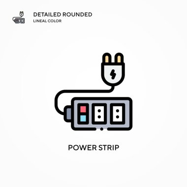 Güç şeridi vektör simgesi. Modern vektör illüstrasyon kavramları. Düzenlemesi ve kişiselleştirmesi kolay.