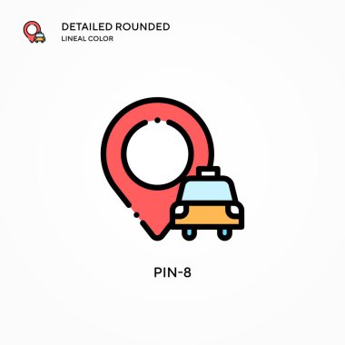 Pin-8 vektör simgesi. Modern vektör illüstrasyon kavramları. Düzenlemesi ve kişiselleştirmesi kolay.