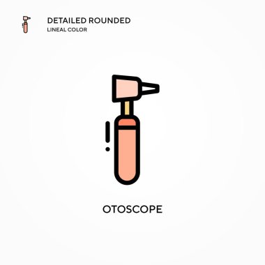 Otoskop vektör simgesi. Modern vektör illüstrasyon kavramları. Düzenlemesi ve kişiselleştirmesi kolay.