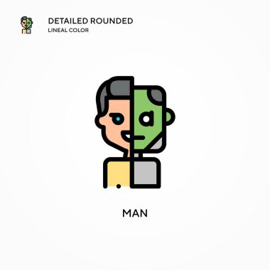 İnsan vektör simgesi. Modern vektör illüstrasyon kavramları. Düzenlemesi ve kişiselleştirmesi kolay.