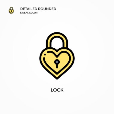 Vektör simgesini kilitle. Modern vektör illüstrasyon kavramları. Düzenlemesi ve kişiselleştirmesi kolay.