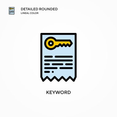 Anahtar kelime vektör simgesi. Modern vektör illüstrasyon kavramları. Düzenlemesi ve kişiselleştirmesi kolay.