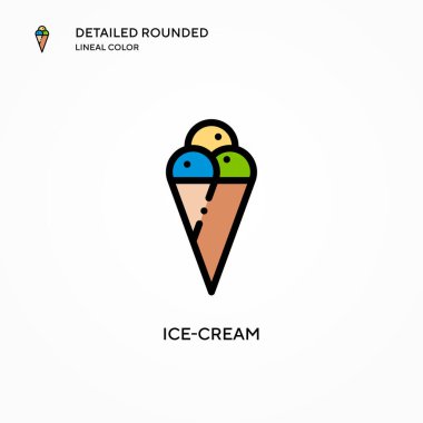 Dondurma vektör simgesi. Modern vektör illüstrasyon kavramları. Düzenlemesi ve kişiselleştirmesi kolay.
