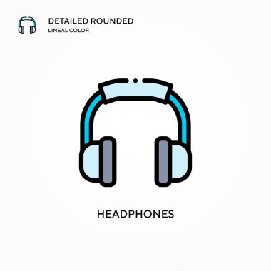 Kulaklık vektör simgesi. Modern vektör illüstrasyon kavramları. Düzenlemesi ve kişiselleştirmesi kolay.