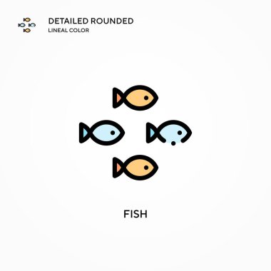 Balık vektör simgesi. Modern vektör illüstrasyon kavramları. Düzenlemesi ve kişiselleştirmesi kolay.