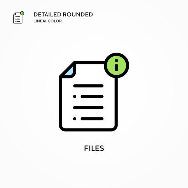 Dosya vektör simgesi. Modern vektör illüstrasyon kavramları. Düzenlemesi ve kişiselleştirmesi kolay.