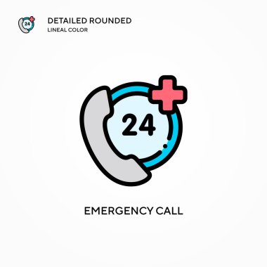 Acil çağrı vektör simgesi. Modern vektör illüstrasyon kavramları. Düzenlemesi ve kişiselleştirmesi kolay.