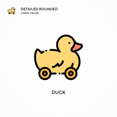 Ördek vektör simgesi. Modern vektör illüstrasyon kavramları. Düzenlemesi ve kişiselleştirmesi kolay.