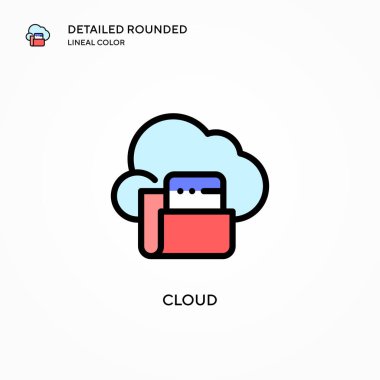 Bulut vektör simgesi. Modern vektör illüstrasyon kavramları. Düzenlemesi ve kişiselleştirmesi kolay.
