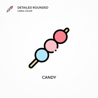 Şeker vektör simgesi. Modern vektör illüstrasyon kavramları. Düzenlemesi ve kişiselleştirmesi kolay.