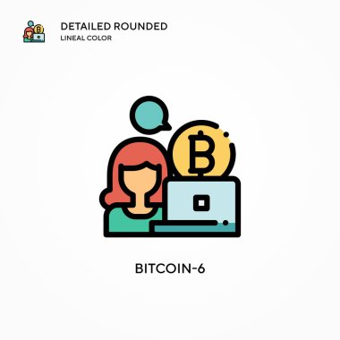 Bitcoin-6 vektör simgesi. Modern vektör illüstrasyon kavramları. Düzenlemesi ve kişiselleştirmesi kolay.