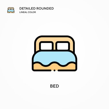 Yatak vektör simgesi. Modern vektör illüstrasyon kavramları. Düzenlemesi ve kişiselleştirmesi kolay.