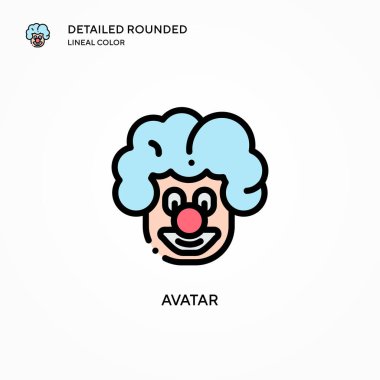 Avatar vektör simgesi. Modern vektör illüstrasyon kavramları. Düzenlemesi ve kişiselleştirmesi kolay.