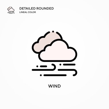 Rüzgar vektör simgesi. Modern vektör illüstrasyon kavramları. Düzenlemesi ve kişiselleştirmesi kolay.