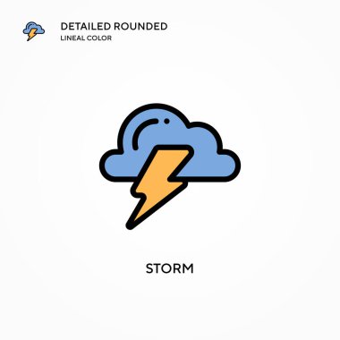 Fırtına vektör simgesi. Modern vektör illüstrasyon kavramları. Düzenlemesi ve kişiselleştirmesi kolay.