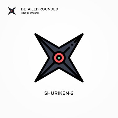 Shuriken-2 vektör simgesi. Modern vektör illüstrasyon kavramları. Düzenlemesi ve kişiselleştirmesi kolay.