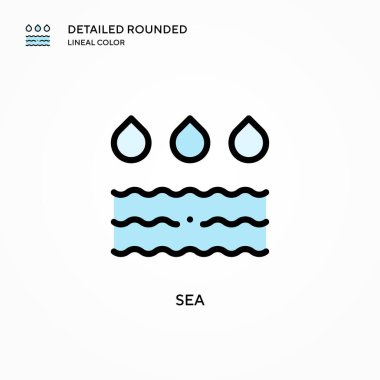Deniz vektör simgesi. Modern vektör illüstrasyon kavramları. Düzenlemesi ve kişiselleştirmesi kolay.