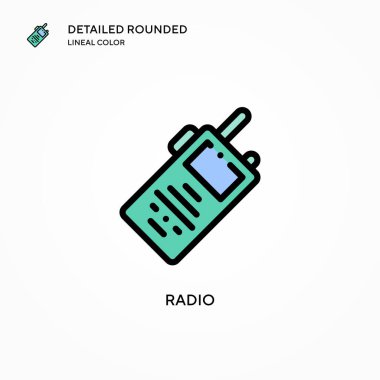 Radyo vektör simgesi. Modern vektör illüstrasyon kavramları. Düzenlemesi ve kişiselleştirmesi kolay.