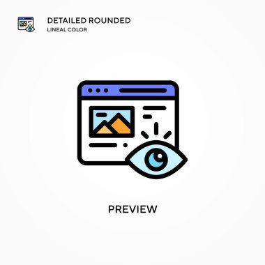 Vektör simgesini önizle. Modern vektör illüstrasyon kavramları. Düzenlemesi ve kişiselleştirmesi kolay.