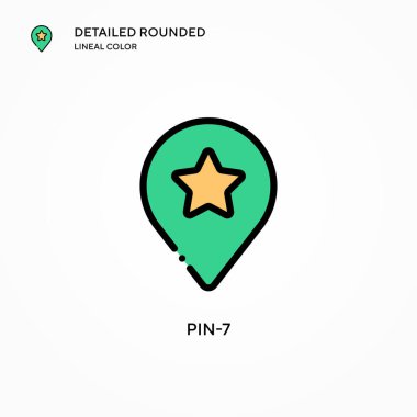 Pin-7 vektör simgesi. Modern vektör illüstrasyon kavramları. Düzenlemesi ve kişiselleştirmesi kolay.