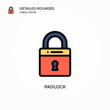 Asma kilit vektör simgesi. Modern vektör illüstrasyon kavramları. Düzenlemesi ve kişiselleştirmesi kolay.