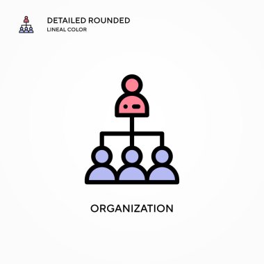 Organizasyon vektör simgesi. Modern vektör illüstrasyon kavramları. Düzenlemesi ve kişiselleştirmesi kolay.