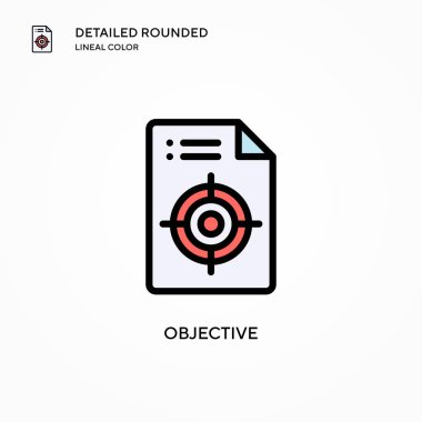 Hedef vektör simgesi. Modern vektör illüstrasyon kavramları. Düzenlemesi ve kişiselleştirmesi kolay.