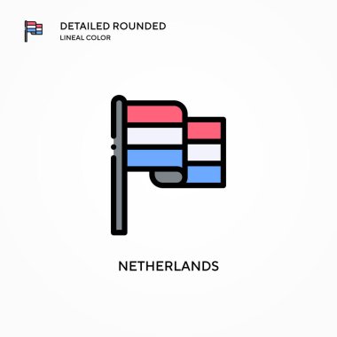 Hollanda vektör simgesi. Modern vektör illüstrasyon kavramları. Düzenlemesi ve kişiselleştirmesi kolay.