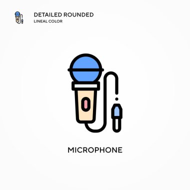 Mikrofon vektör simgesi. Modern vektör illüstrasyon kavramları. Düzenlemesi ve kişiselleştirmesi kolay.