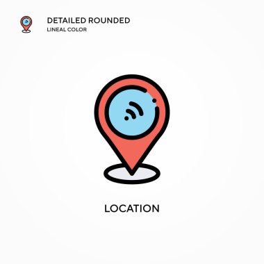 Konum vektör simgesi. Modern vektör illüstrasyon kavramları. Düzenlemesi ve kişiselleştirmesi kolay.