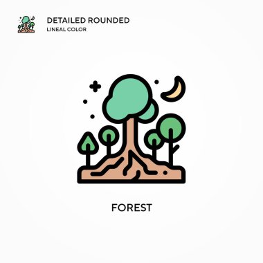 Orman vektör simgesi. Modern vektör illüstrasyon kavramları. Düzenlemesi ve kişiselleştirmesi kolay.