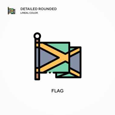 Bayrak vektör simgesi. Modern vektör illüstrasyon kavramları. Düzenlemesi ve kişiselleştirmesi kolay.