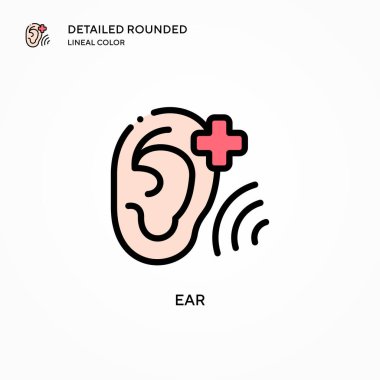 Kulak vektör simgesi. Modern vektör illüstrasyon kavramları. Düzenlemesi ve kişiselleştirmesi kolay.