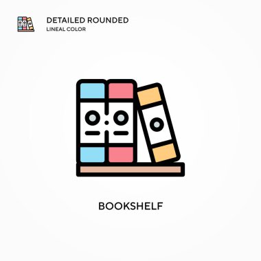 Kitaplık vektör simgesi. Modern vektör illüstrasyon kavramları. Düzenlemesi ve kişiselleştirmesi kolay.