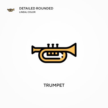 Trompet vektör simgesi. Modern vektör illüstrasyon kavramları. Düzenlemesi ve kişiselleştirmesi kolay.