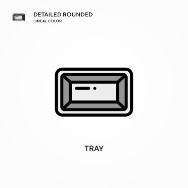 Tepsi vektör simgesi. Modern vektör illüstrasyon kavramları. Düzenlemesi ve kişiselleştirmesi kolay.