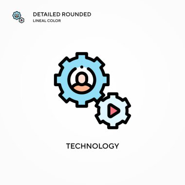 Teknoloji vektör simgesi. Modern vektör illüstrasyon kavramları. Düzenlemesi ve kişiselleştirmesi kolay.