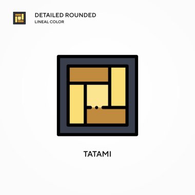 Tatami vektör simgesi. Modern vektör illüstrasyon kavramları. Düzenlemesi ve kişiselleştirmesi kolay.