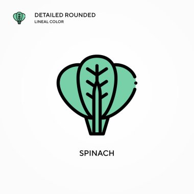 Ispanak vektör simgesi. Modern vektör illüstrasyon kavramları. Düzenlemesi ve kişiselleştirmesi kolay.