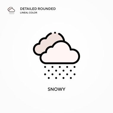 Karlı vektör simgesi. Modern vektör illüstrasyon kavramları. Düzenlemesi ve kişiselleştirmesi kolay.