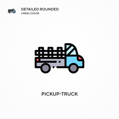 Kamyonet taşıyıcı ikonu. Modern vektör illüstrasyon kavramları. Düzenlemesi ve kişiselleştirmesi kolay.