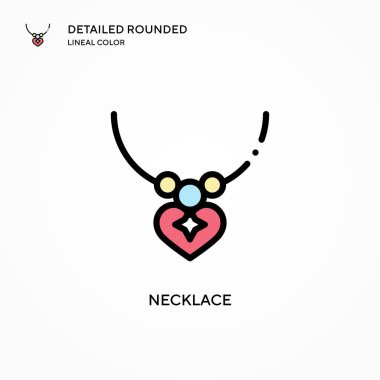 Kolye vektör simgesi. Modern vektör illüstrasyon kavramları. Düzenlemesi ve kişiselleştirmesi kolay.