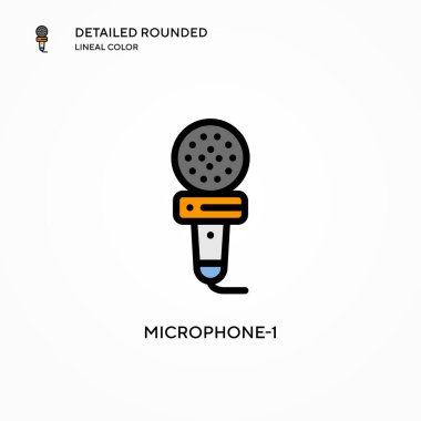 Mikrofon-1 vektör simgesi. Modern vektör illüstrasyon kavramları. Düzenlemesi ve kişiselleştirmesi kolay.