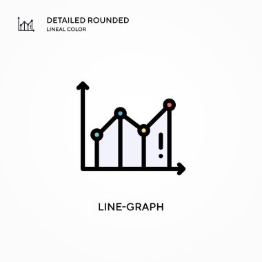 Çizgi grafik vektör simgesi. Modern vektör illüstrasyon kavramları. Düzenlemesi ve kişiselleştirmesi kolay.