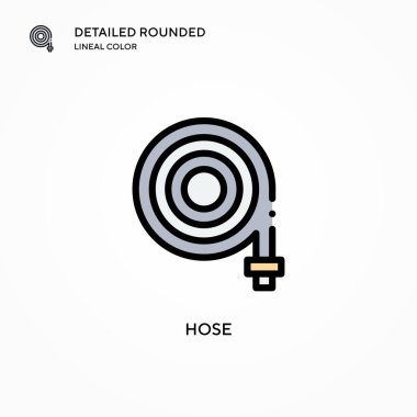 Hortum vektör simgesi. Modern vektör illüstrasyon kavramları. Düzenlemesi ve kişiselleştirmesi kolay.