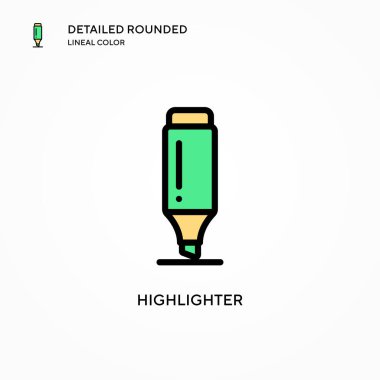 Vurgulama vektör simgesi. Modern vektör illüstrasyon kavramları. Düzenlemesi ve kişiselleştirmesi kolay.