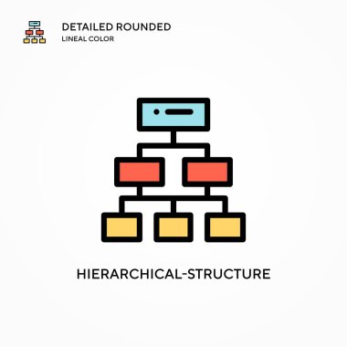 Hiyerarşik yapı vektör simgesi. Modern vektör illüstrasyon kavramları. Düzenlemesi ve kişiselleştirmesi kolay.